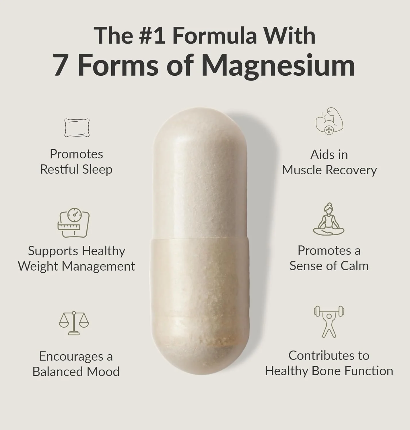 BIOptimizers Magnesium Breakthrough Supplement 4.0-7 Forms of Mg: Glycinate, Malate, Citrate, and More - Natural Support for Sleep and Cognitive Function - 60 Capsules- Calming Vitamins Complex